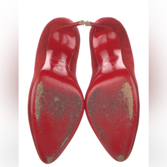 ❤️Christian Louboutin GORGEOUS red suede heels 👠 ❤️ - Picture 4 of 6